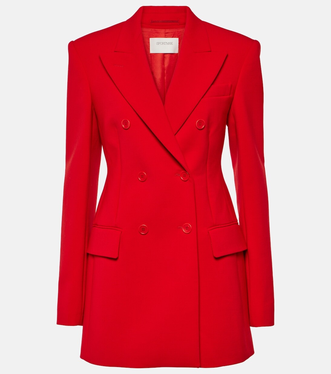 

Двубортный пиджак vischio из смесовой шерсти Sportmax, розовый