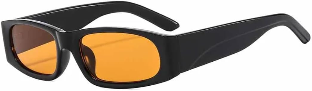 

Винтажные женские солнцезащитные очки в маленькой прямоугольной оправе, в стиле хип-хоп, мужские, ретро, ​​для активного отдыха, спорта, с защитой от УФ-излучения UV400 TVTBBVV, Black Yellow