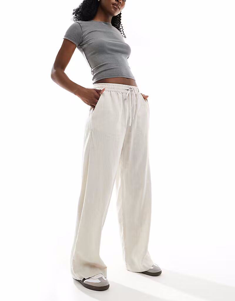 

Широкие брюки из искусственного льна Cotton On Haven натурального цвета Cotton:On