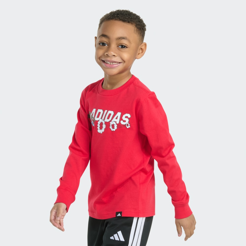 

Футболка Adidas Long Sleeve Sport Graphic Tee, цвет Ruby