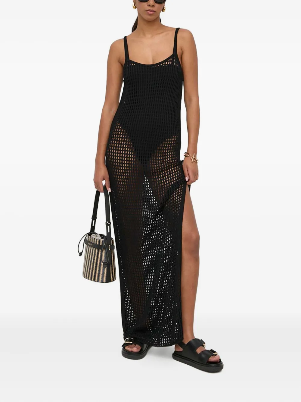 

Платье макси рыхлой вязки Patrizia Pepe, черный