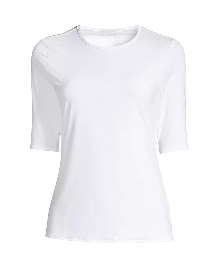 

Купальник Petite Crew Neck Rash Guard UPF 50 Swim Tee Lands' End, белый