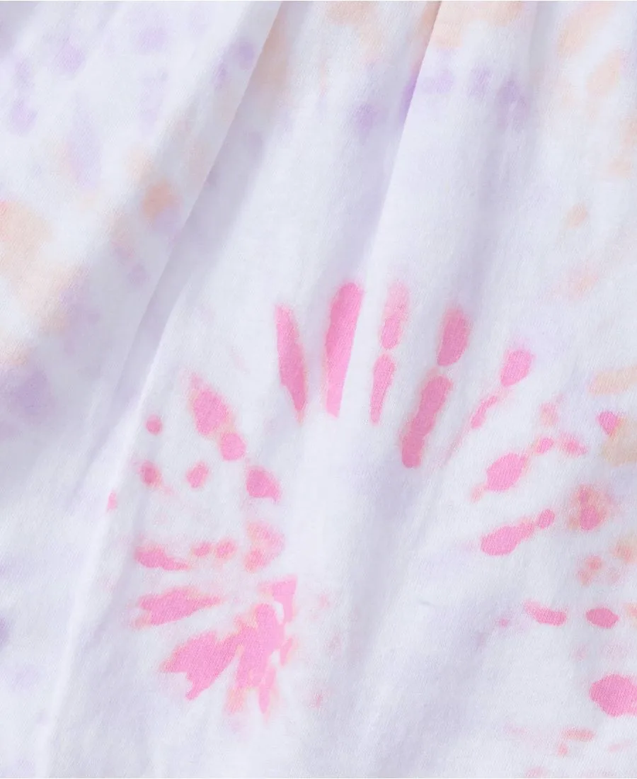 Шорты-юбка с вышивкой для девочек Lands' End, pastel мультиколор tie dye — фото 3