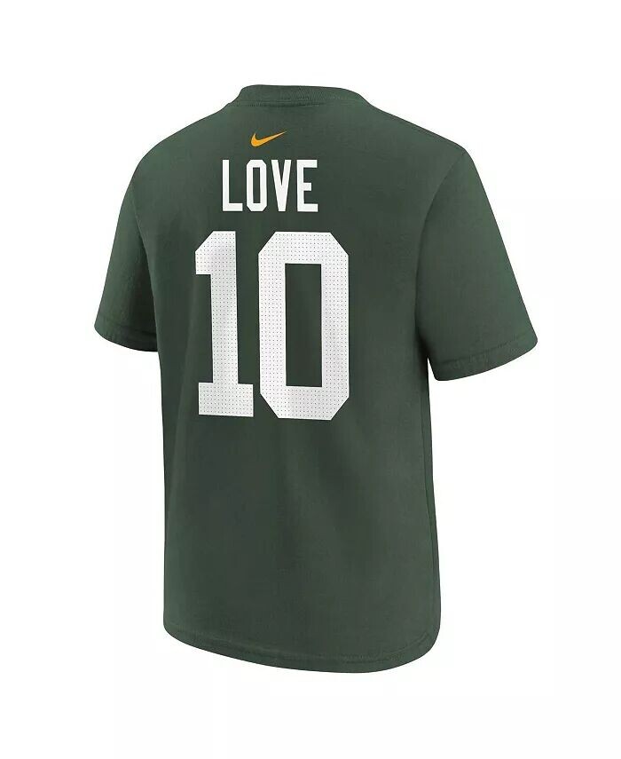 Футболка Jordan Love Green для мальчиков и девочек дошкольного возраста с именем и номером игрока Green Bay Packers Nike — фото 2