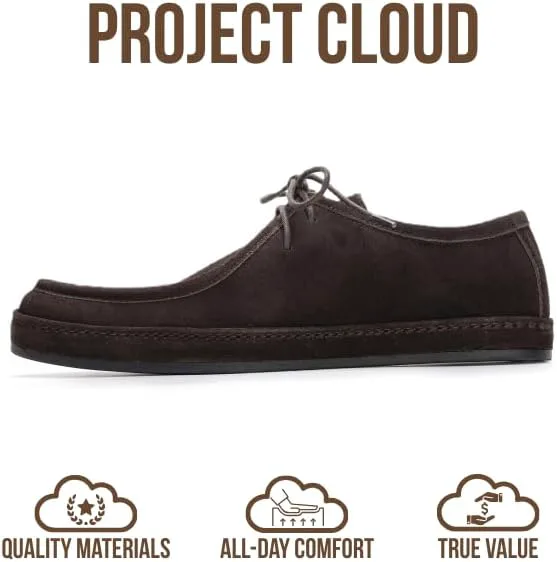 Мужские лоферы Project Cloud из 100% натуральной кожи - повседневные туфли для мужчин с мягкой стелькой, нескользящие мужские лоферы, классическая обувь - водоотталкивающие лоферы для мужчин (Денвер), коричневый — фото 2