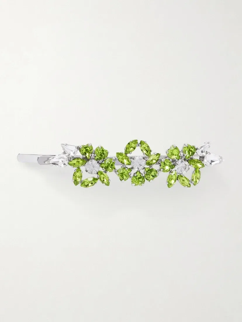 Заколка для волос Heartbloom из кристалла серебристого цвета Simone Rocha