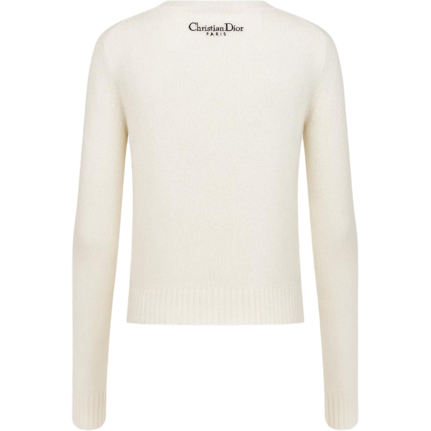 Кашемировый свитер весна-лето 2026 для женщин Dior, белый — фото 3