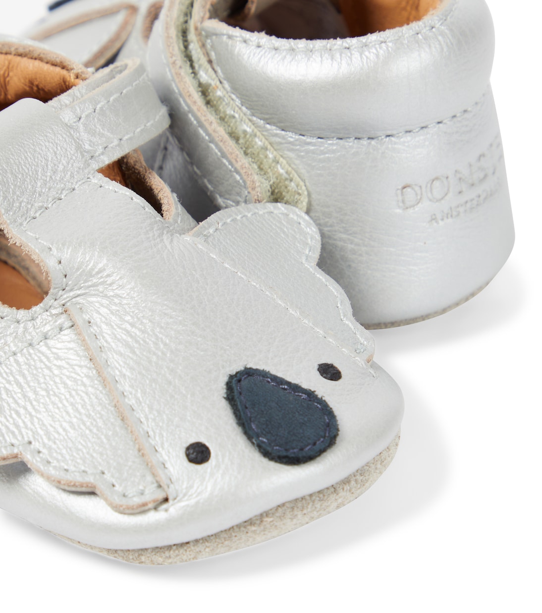 Детские туфли Blinc Koala из металлизированной кожи Donsje, Grey Silver Metallic Leather — фото 4