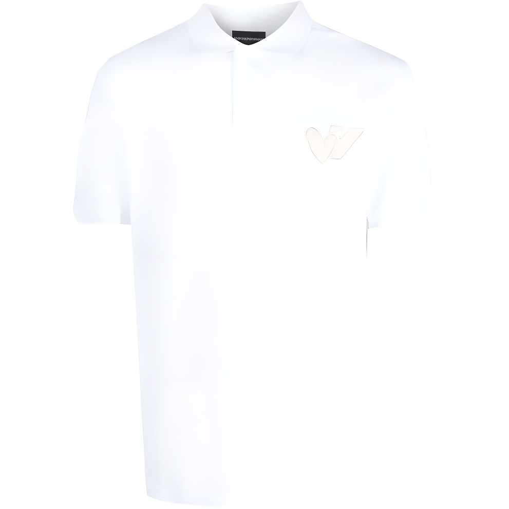 

EMPORIO ARMANI Белая поло для мужчин, Белый, EMPORIO ARMANI Белая поло для мужчин