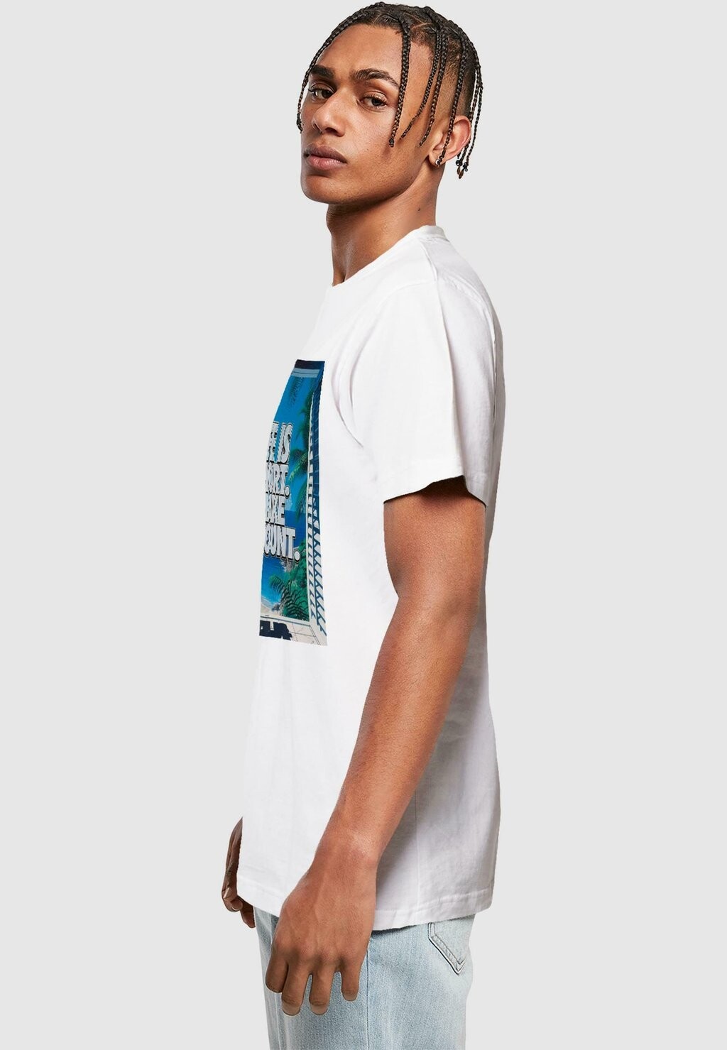 

Футболка с принтом LIFE S SHORT Mister Tee, белый