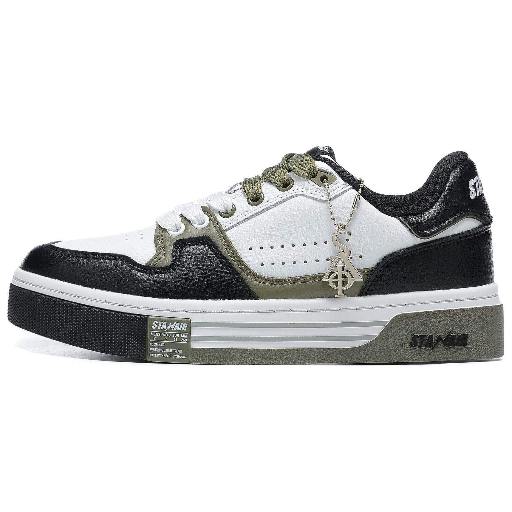 

STANAIR Стойкие к скольжению и истиранию сбалансированные низкие скейтерские кроссовки унисекс белый черный зеленый, цвет White Black Green