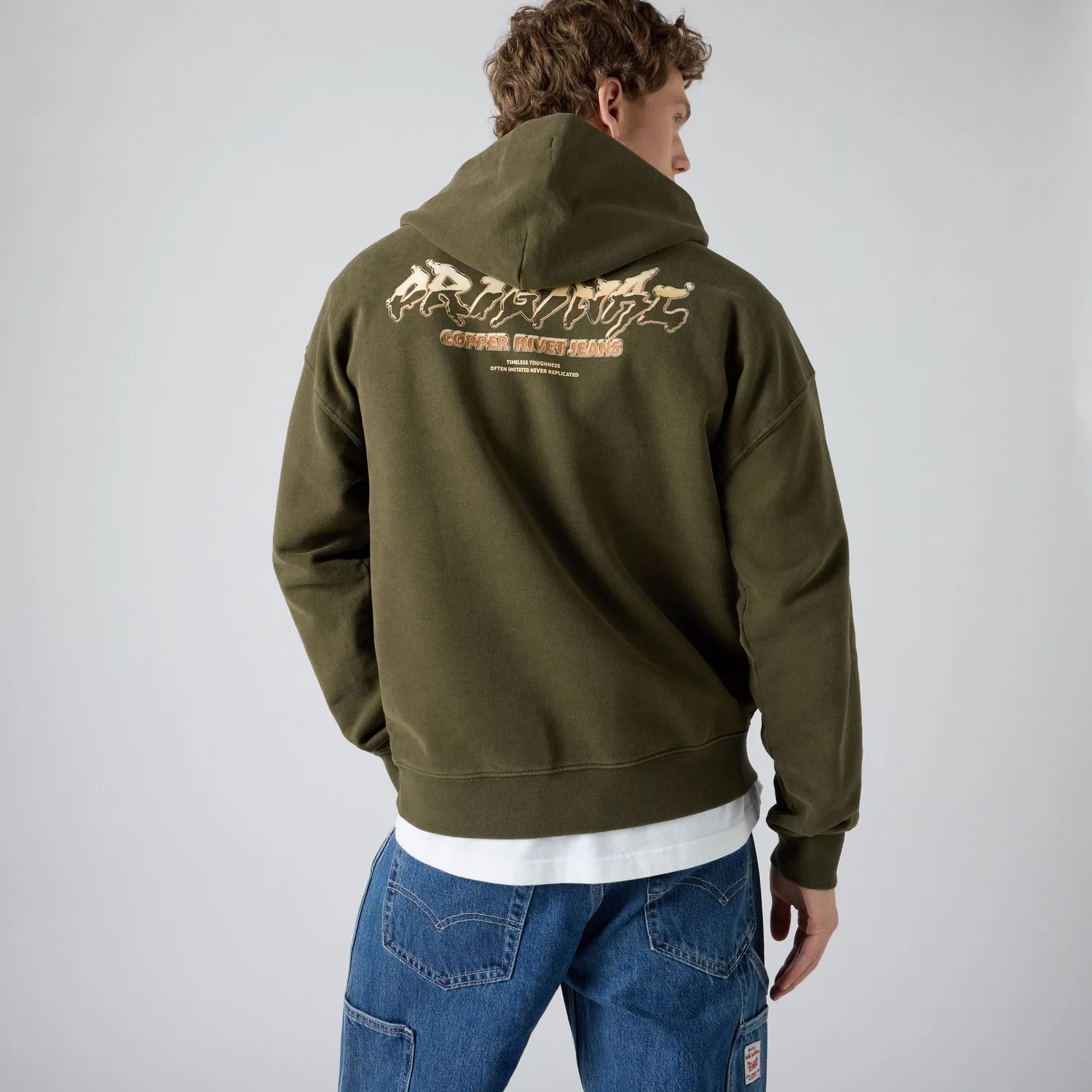 Толстовка с капюшоном Two Horse Boxy Grunge Wash Levi's, Brown