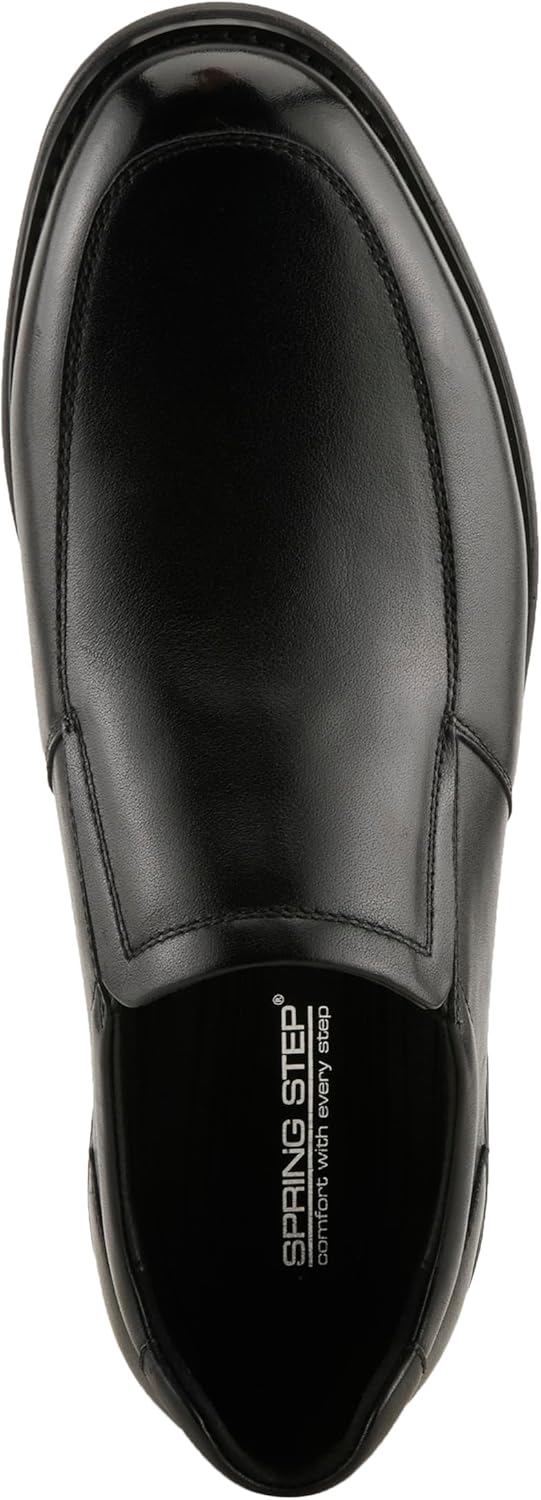 Мужские слипоны Spring Step ABSHER из кожи - повседневные лодочки с хлопковой подкладкой, черный — фото 4