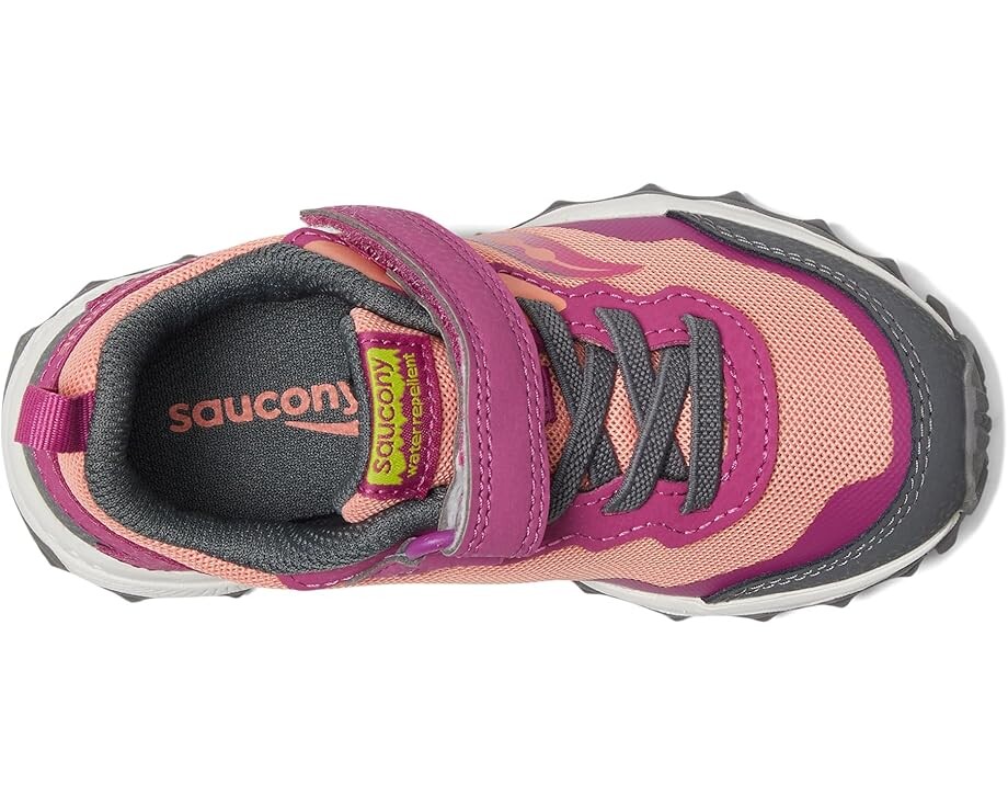 Кроссовки Saucony Kids Peregrine Shield KDZ A/C Sneakers, цвет Berry/Coral — фото 2