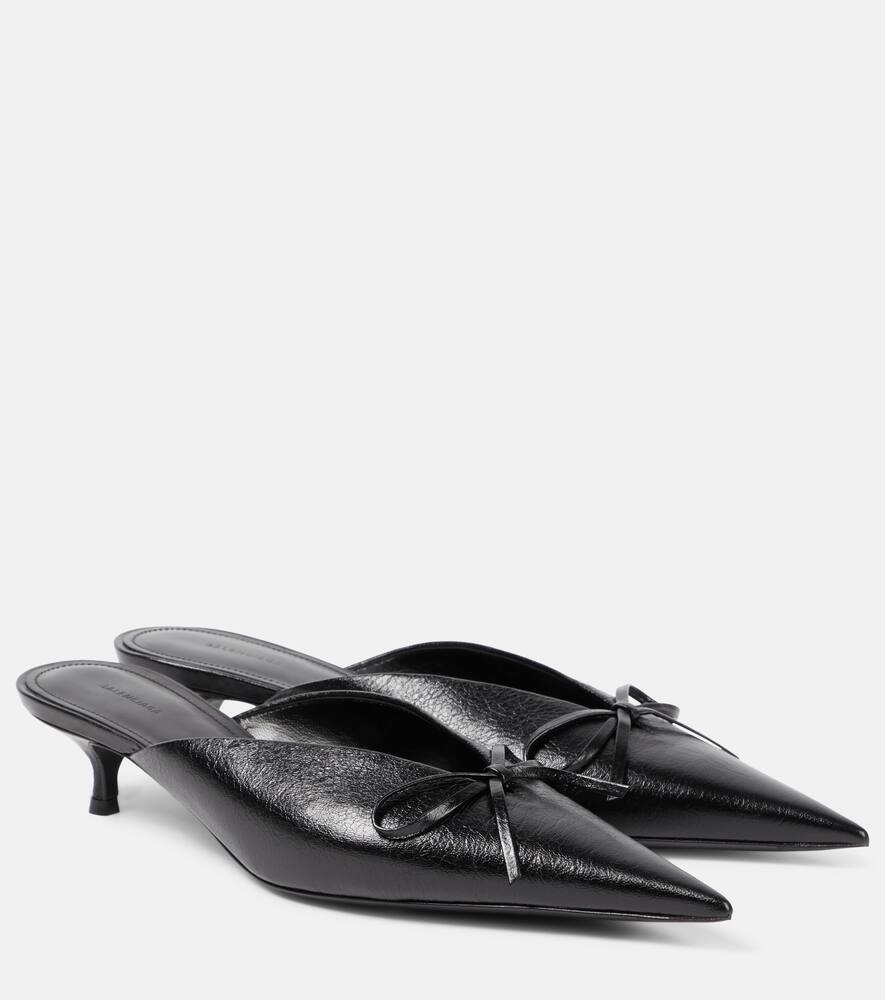 Кожаные мюли Knife Bow Balenciaga, Black
