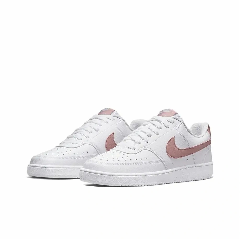 Детские низкие кроссовки для скейтбординга Court Vision Nike, белый/розовый — фото 3