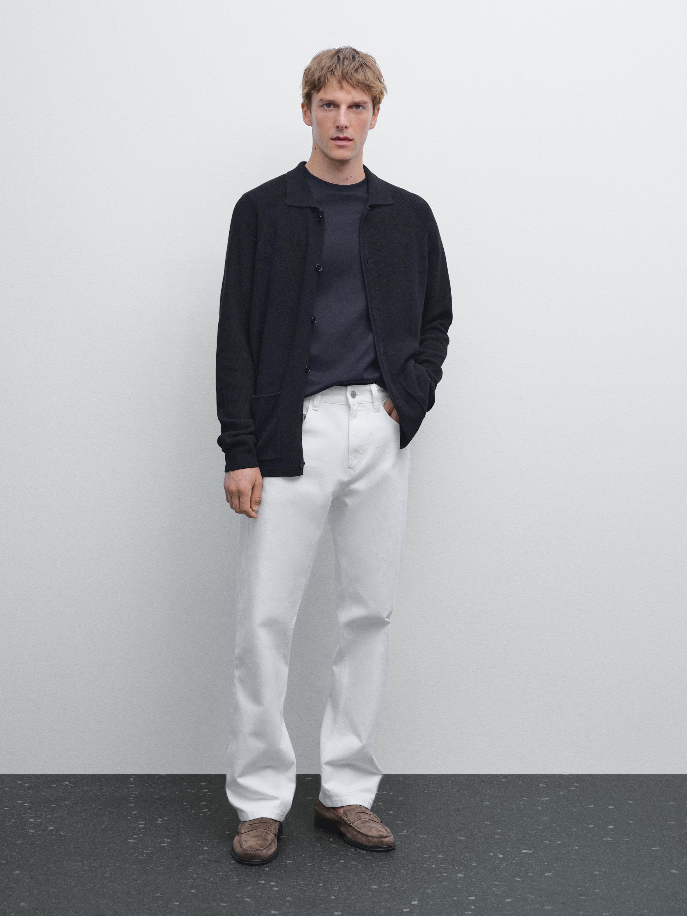 

Кардиган из 100% хлопка Massimo Dutti, темно-синий