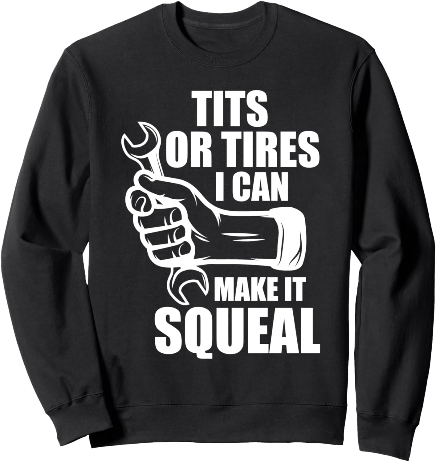 

Сиськи и шины. Я могу заставить их визжать. Толстовка механика, черная Gift For Garage