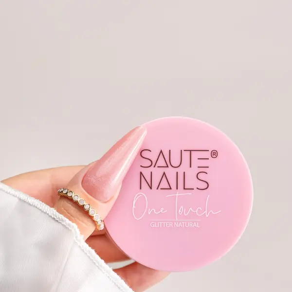 Глиттер натуральный строительный гель, 50 г Saute Nails One touch, цвет glitter natural — фото 2