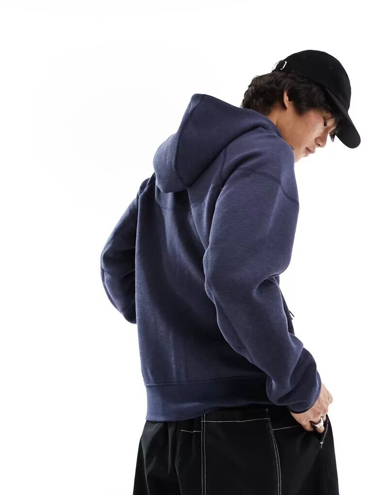 Темно-синяя куртка с капюшоном Nike Tech Fleece — фото 3