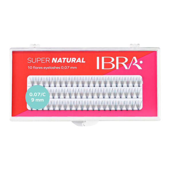 

Пучки ресниц 9 мм, 60 шт./1 упаковка. Ibra Makeup Super natural