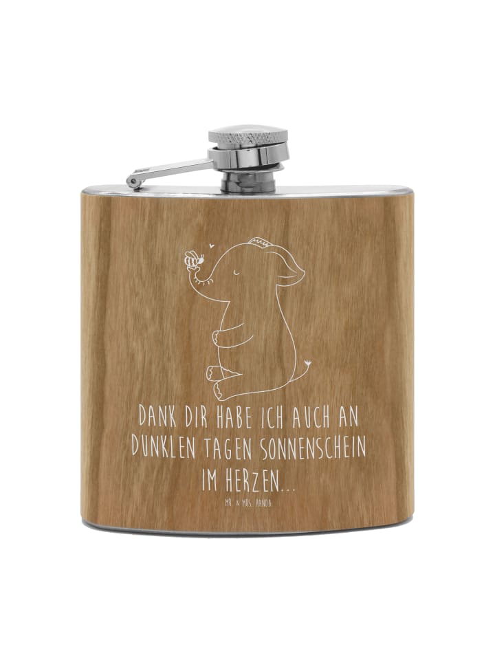 

Mr. & Mrs. Panda Фляжка с изображением слона и пчелы и надписью коричневого цвета