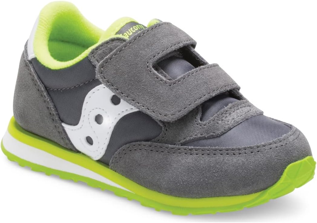 Кроссовки Saucony Unisex-Child Originals Jazz на липучке (для малышей/детей младшего возраста), белый/серый — фото 2