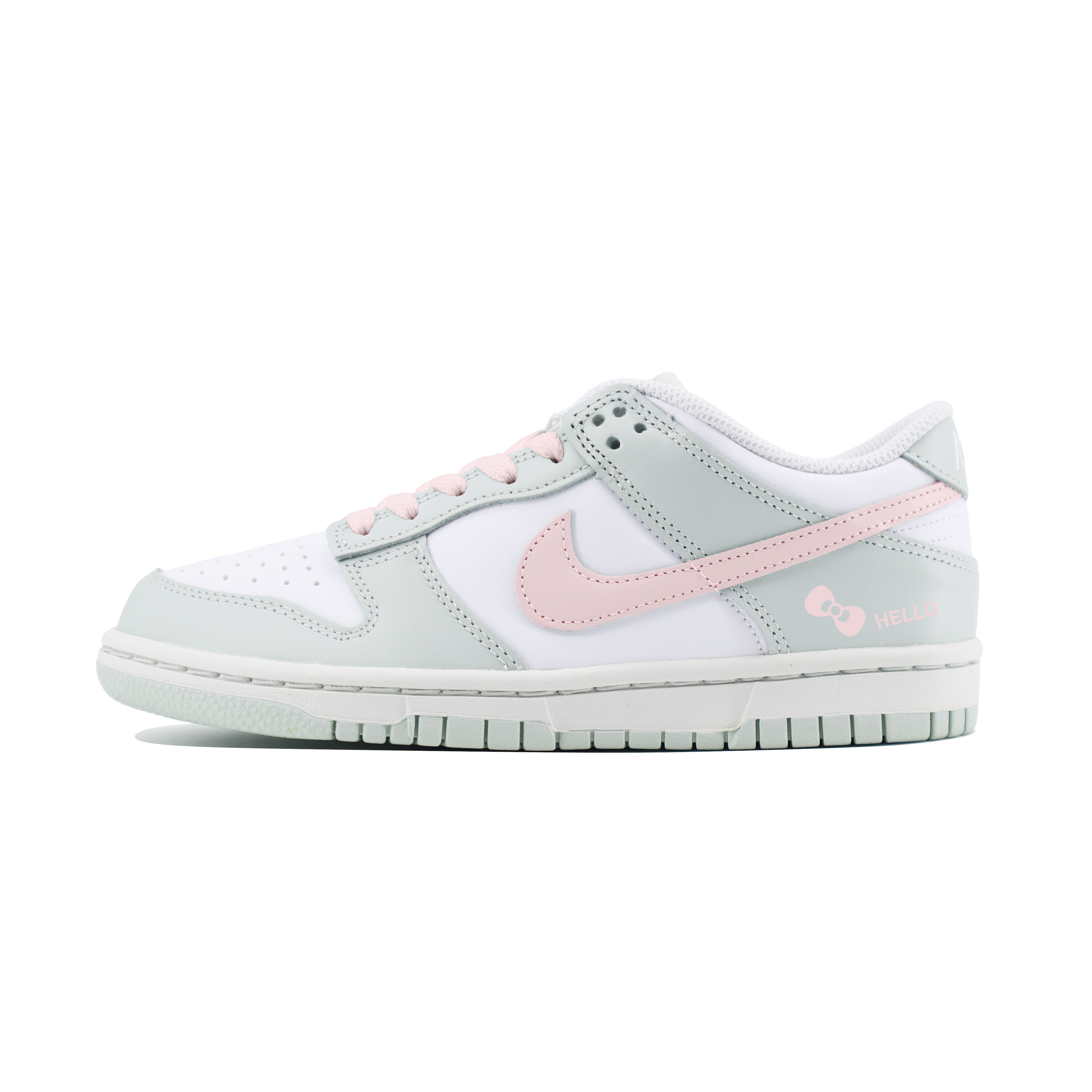 

Dunk LOW Противоскользящие износостойкие низкие кроссовки для скейтбординга для детей и подростков Nike, белый/розовый