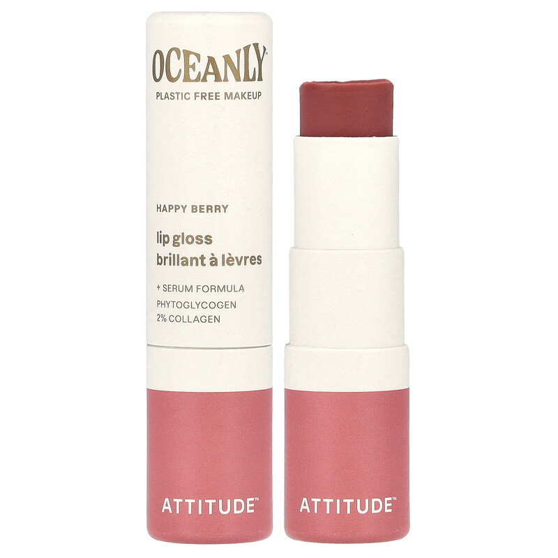 

ATTITUDE, Oceanly , блеск для губ, Happy Berry, 3,4 г (0,12 унции)