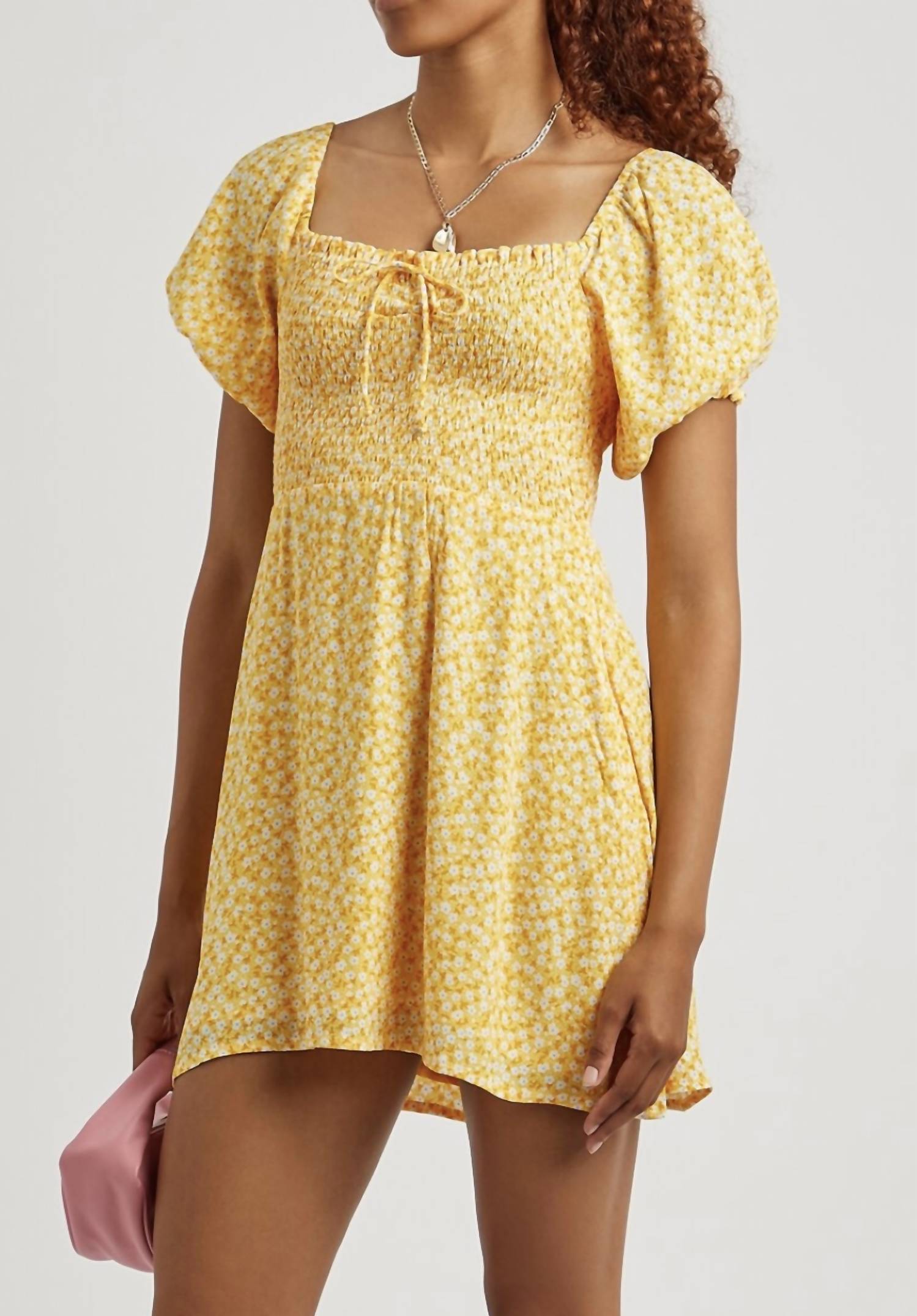 

Мини-платье Domenica в цветочек Careyes - Marigold FAITHFULL THE BRAND