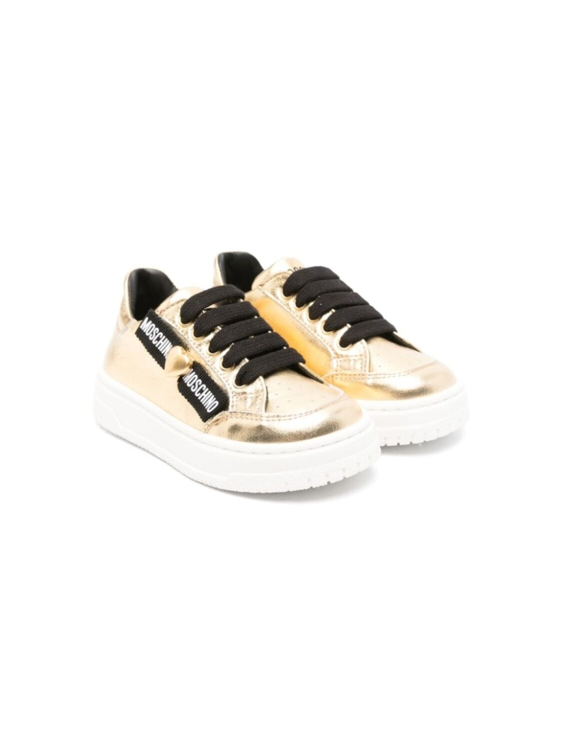 

Moschino Kids кроссовки с бантами, золотистый