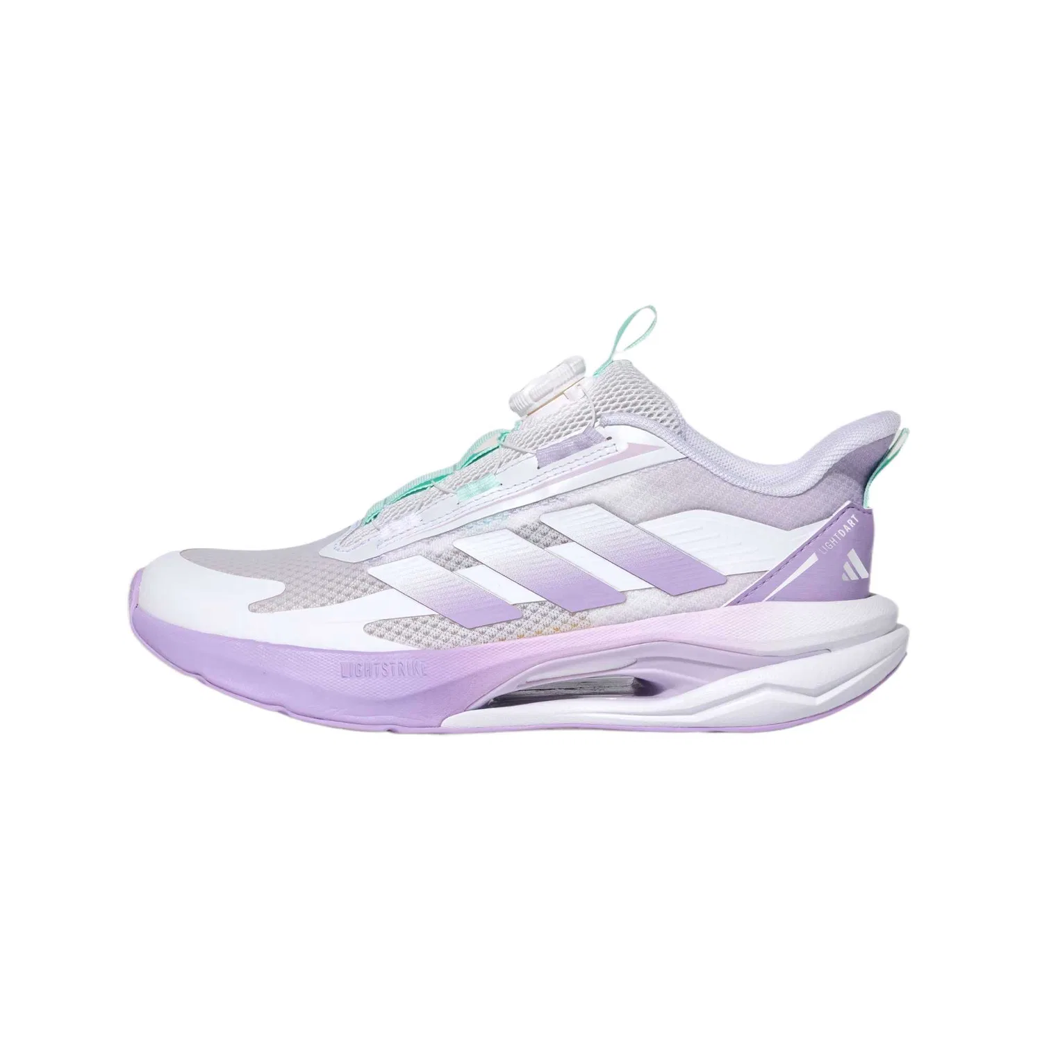 Кроссовки детские из искусственной кожи и текстиля Low top Adidas, White/Pink Apple Purple/Light Purple