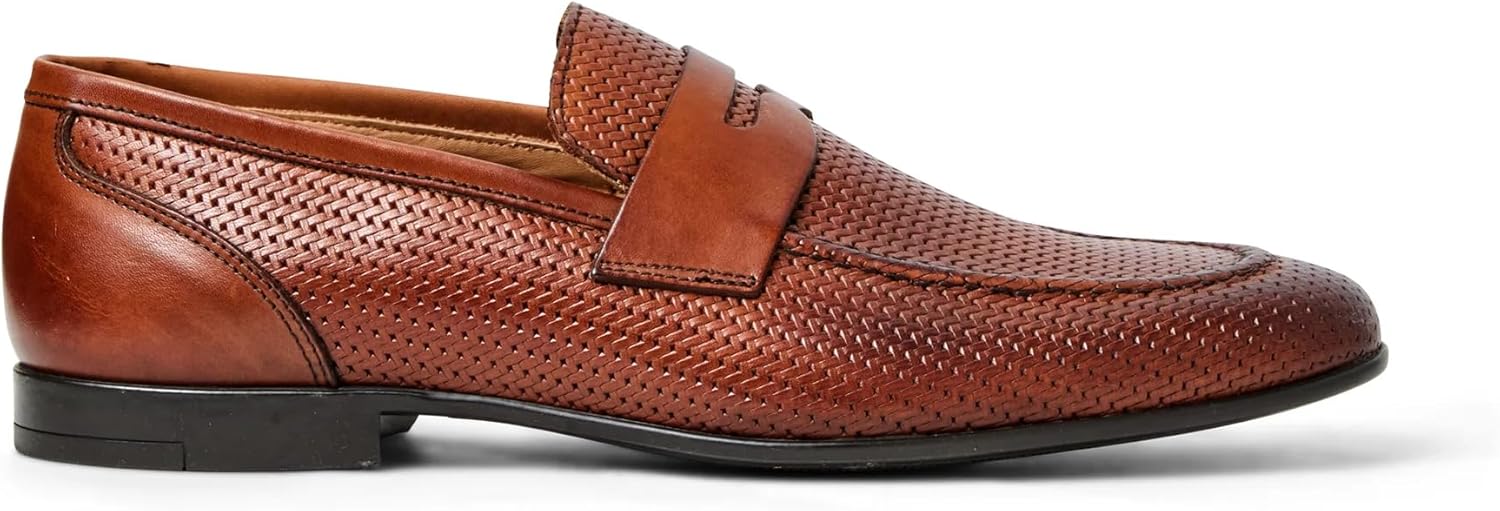 Мужские слипоны Bruno Magli Mens Lastra с плетеной отделкой, Cognac Woven — фото 2