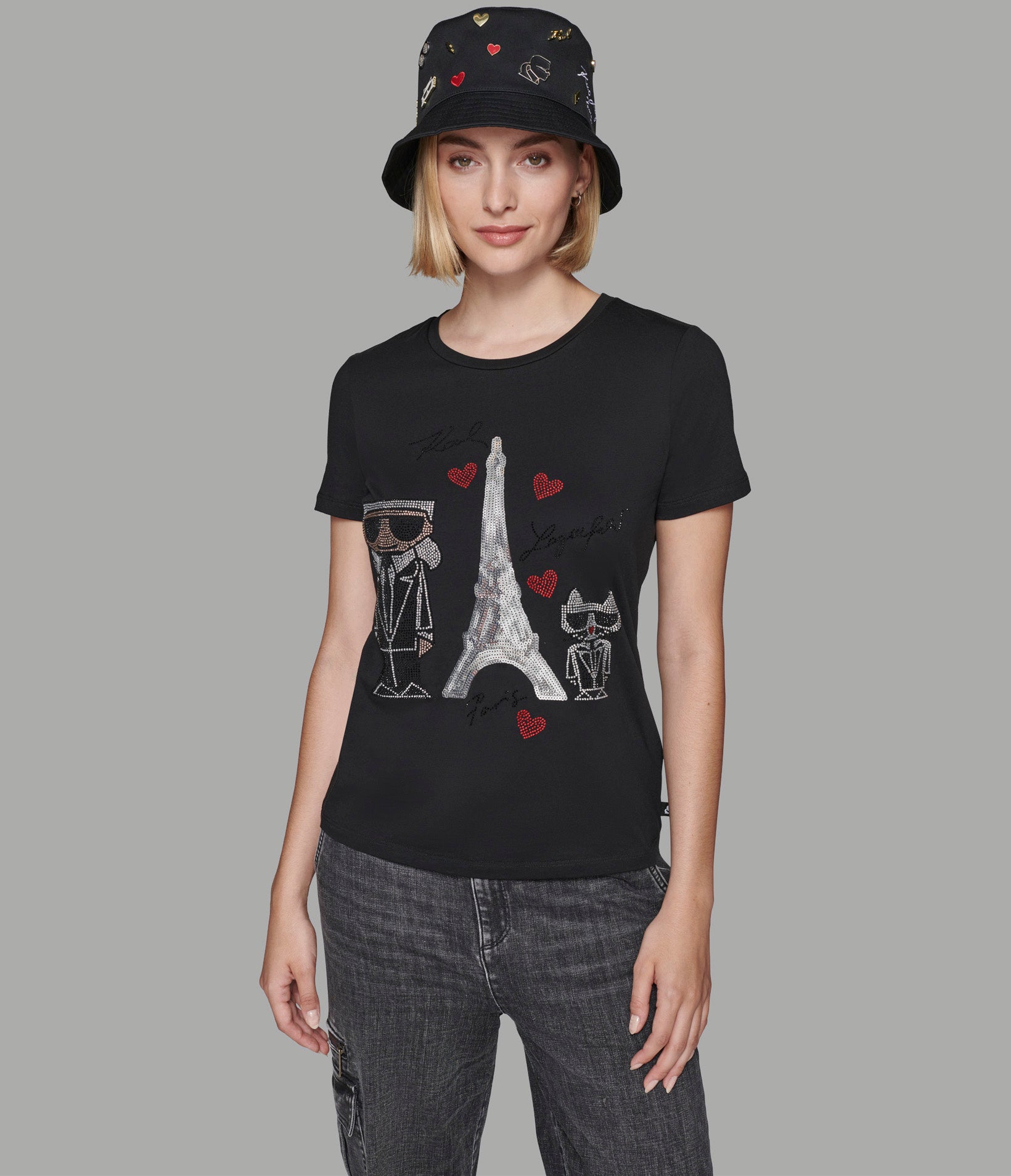

Футболка karl sexin с эйфелевой башней KARL LAGERFELD PARIS, черный