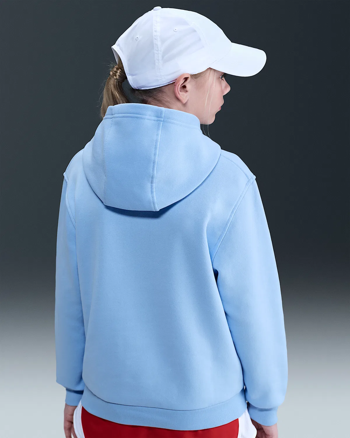Детская толстовка Nike Sportswear Club Fleece, Royal Tint/Light Crimson — фото 2