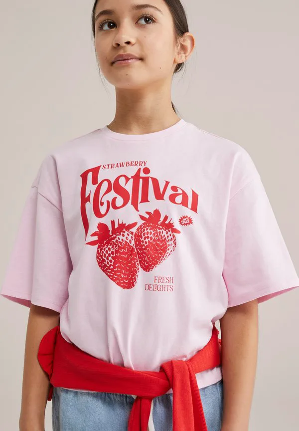 Футболка с принтом We Fashion, Light Pink — фото 4