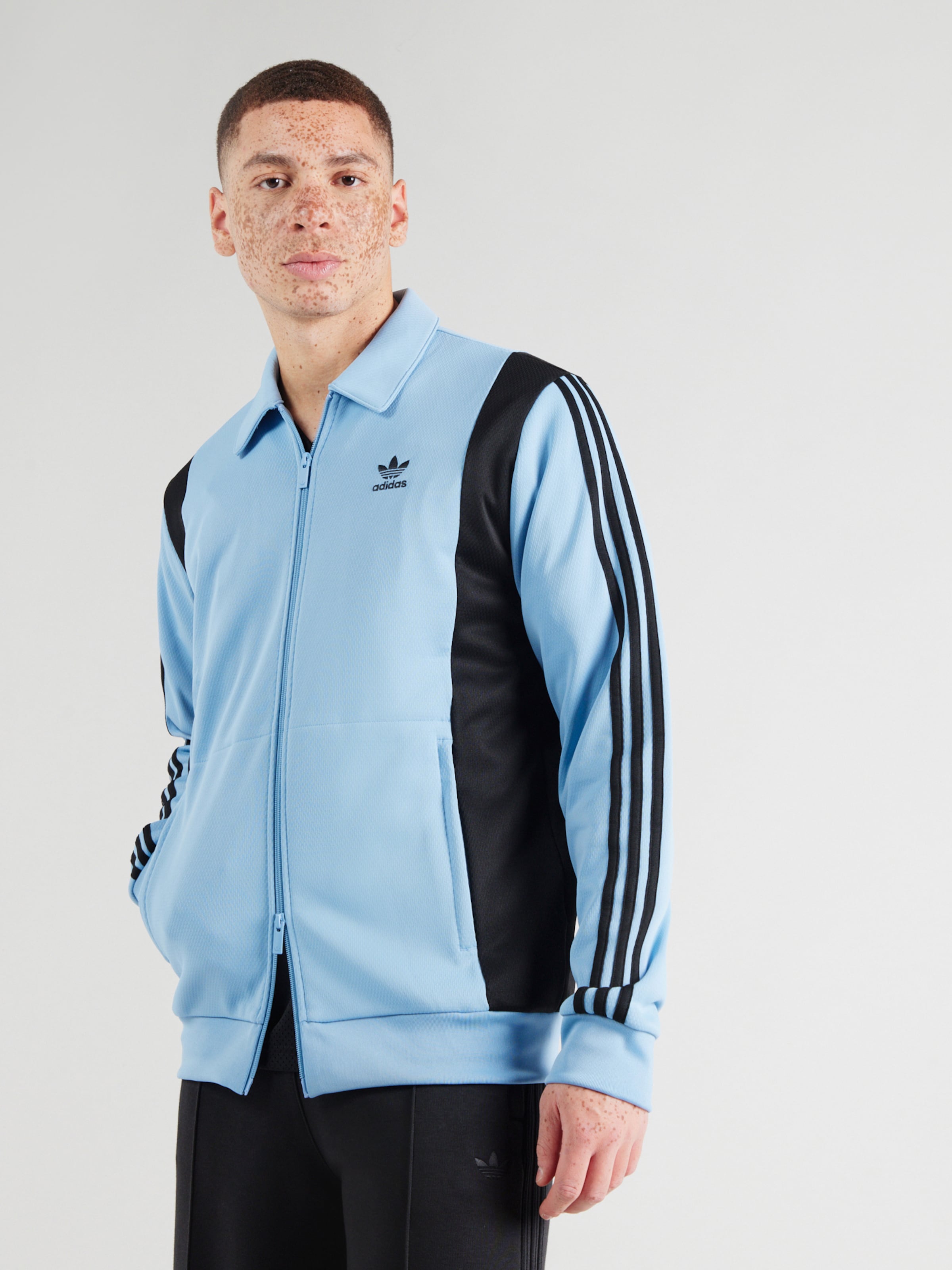 Adidas Originals Textil Толстовка с молнией в цвете Navy, Light Blue — фото 2