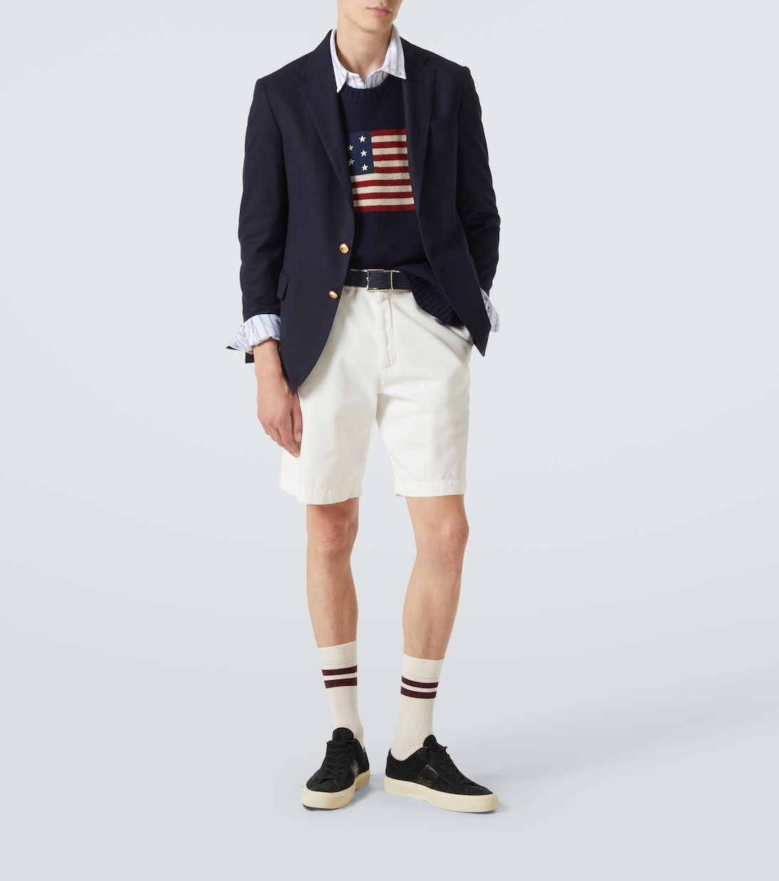 Шерстяной и хлопковый жилет-свитер Polo Ralph Lauren, Hunter Navy — фото 2