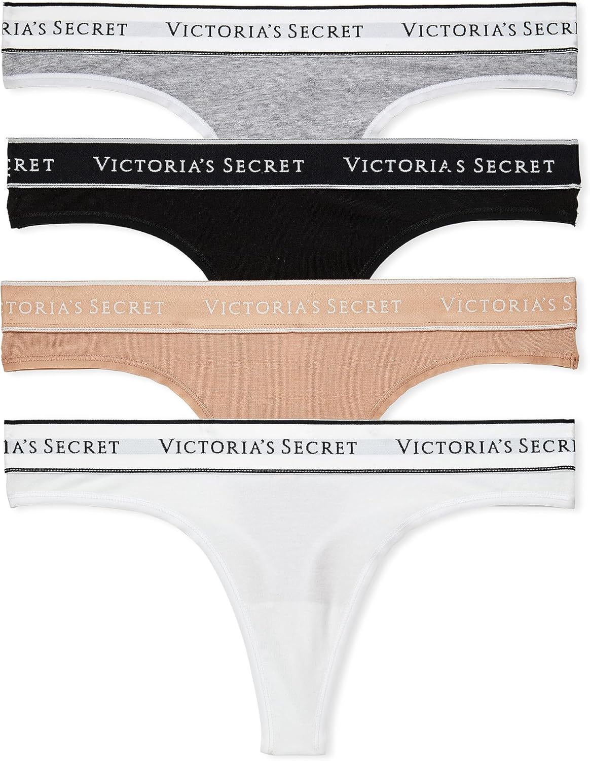 

Женские хлопковые трусики-стринги Victoria's Secret с логотипом, трусики для женщин, набор из нескольких штук (XS-XXL), Multicolor