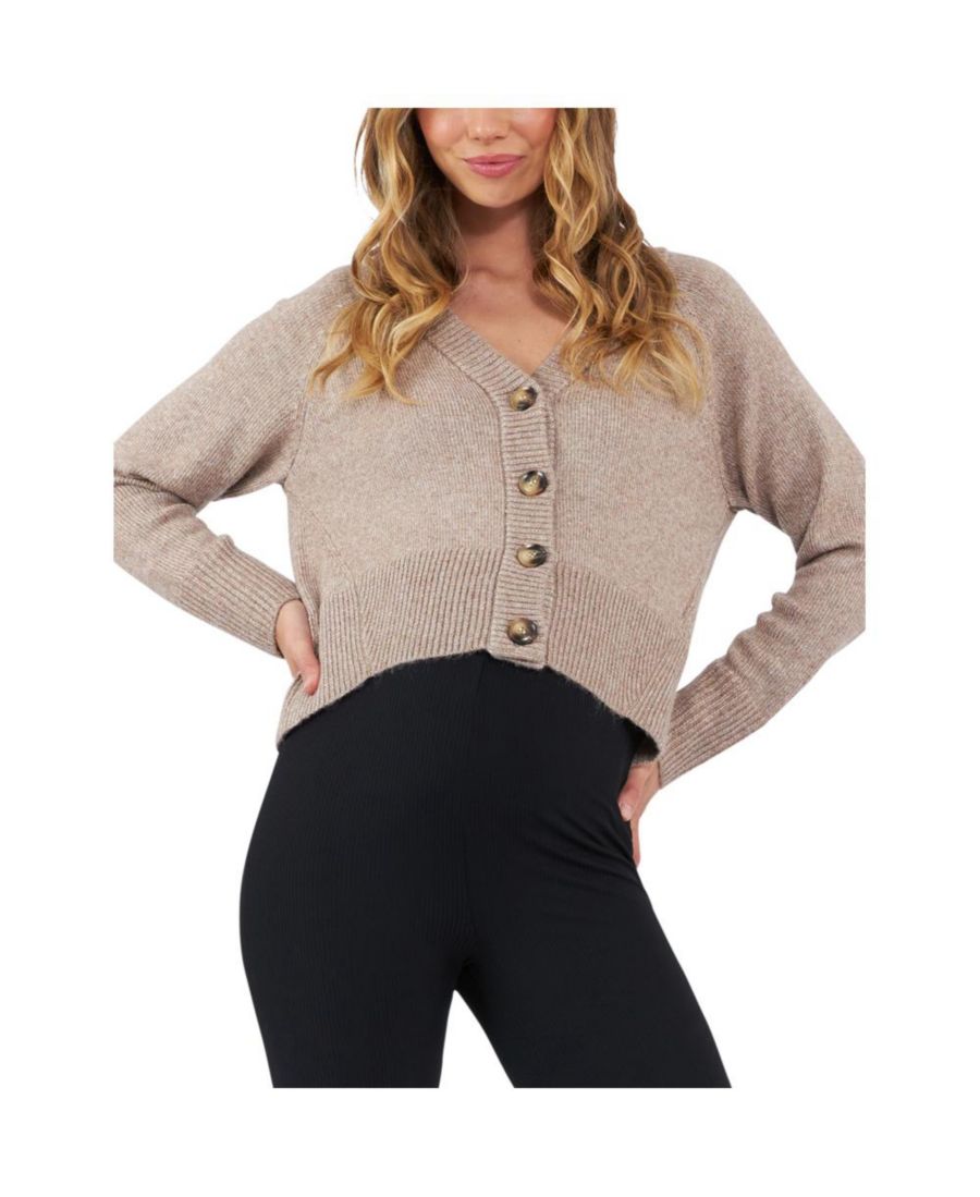 

Вязаный кардиган для беременных в стиле Воскресный шик цвета мокко Ripe Maternity, Brown, natural
