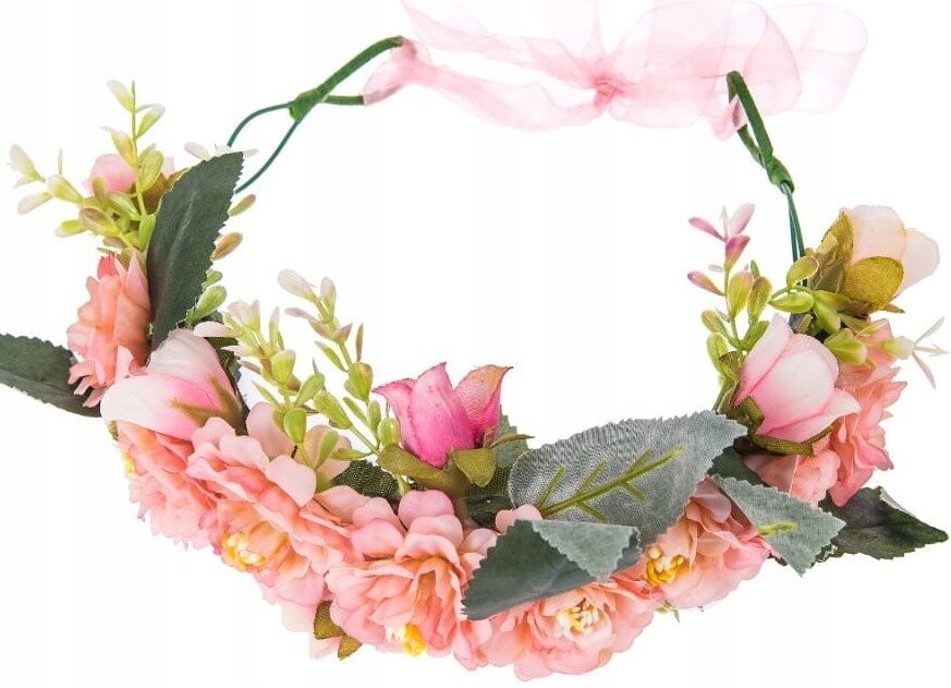 

Венок ROSES FLOWERS boho для волос, пудровый пион Inna