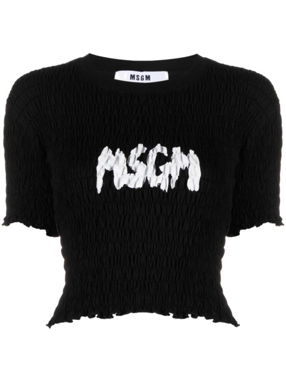

MSGM топ со сборками и логотипом, черный