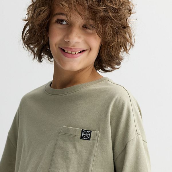 Футболка с карманом для мальчиков 8-20 лет, relaxed fit, regular & husky Sonoma Goods For Life, Sahara Wind — фото 3