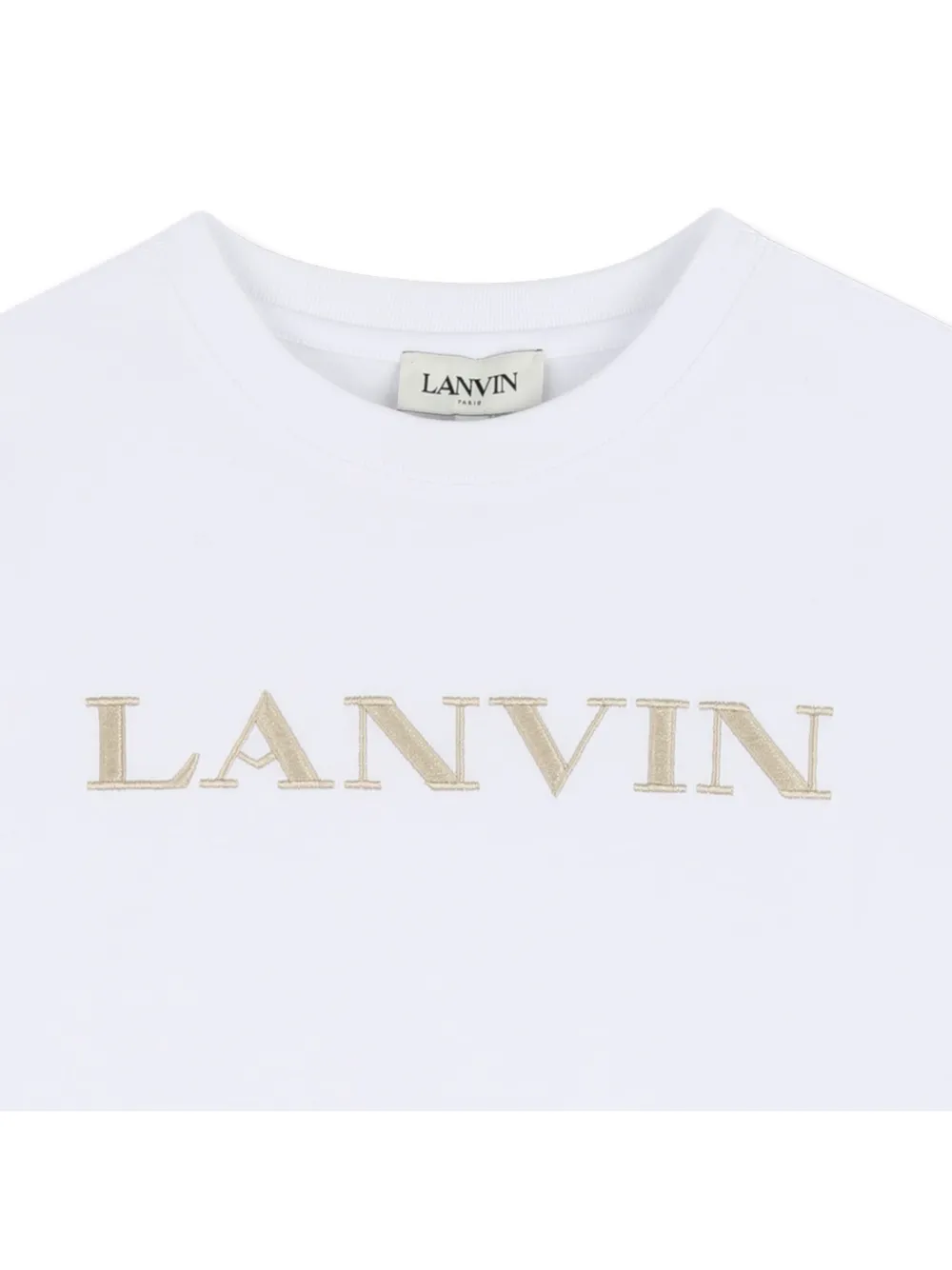 Футболка с вышивкой Lanvin Enfant, белый — фото 3
