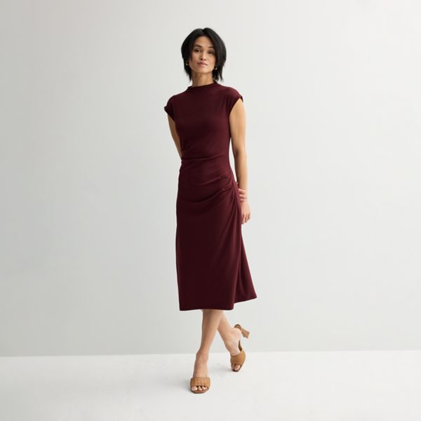 

Женское трикотажное платье с воротником-стойкой Nine West, цвет maddie plum