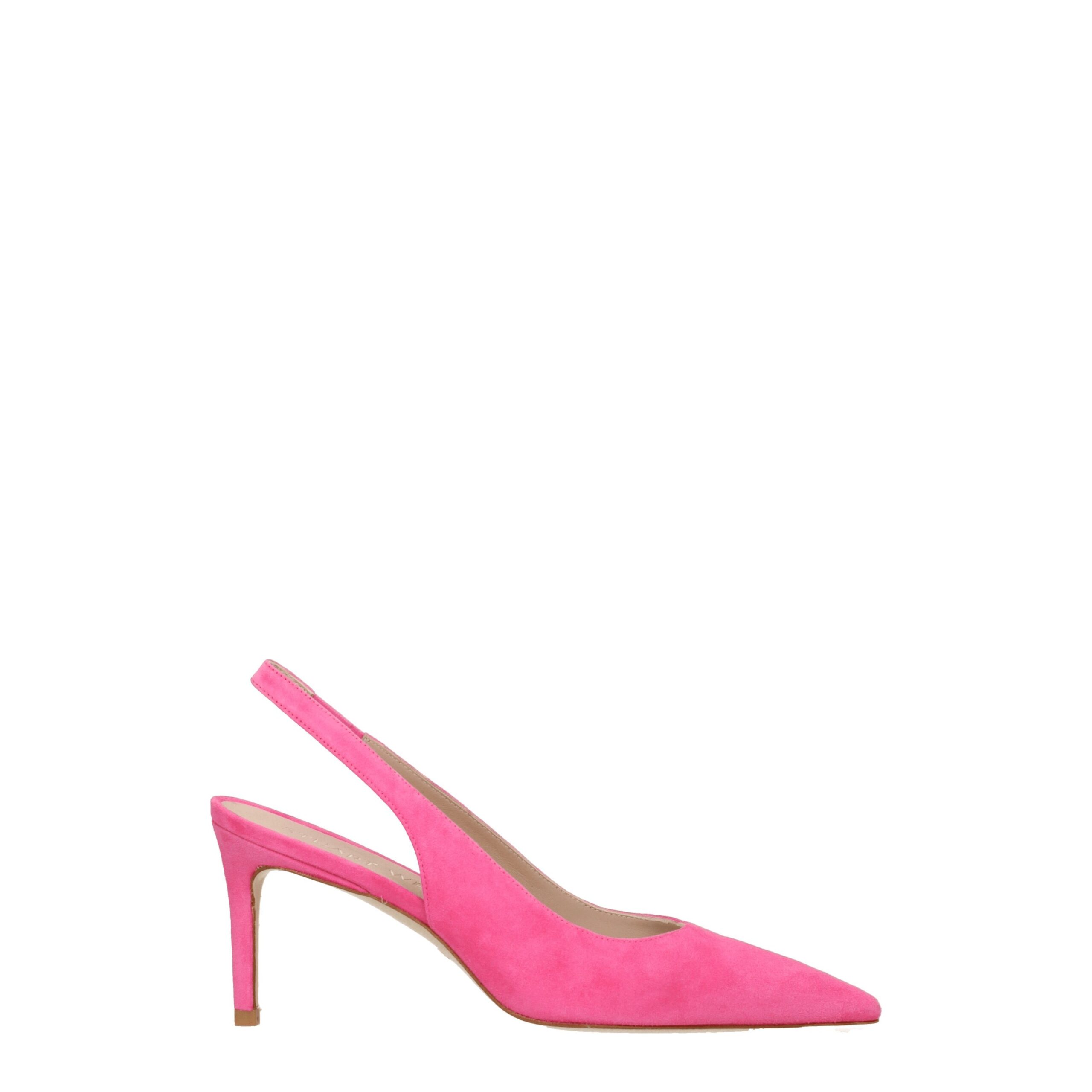 Розовые кожаные туфли на высоком каблуке Stuart Weitzman, розовый
