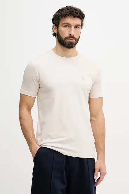 Футболка хлопковая DHM U.S. Polo Assn., бежевый