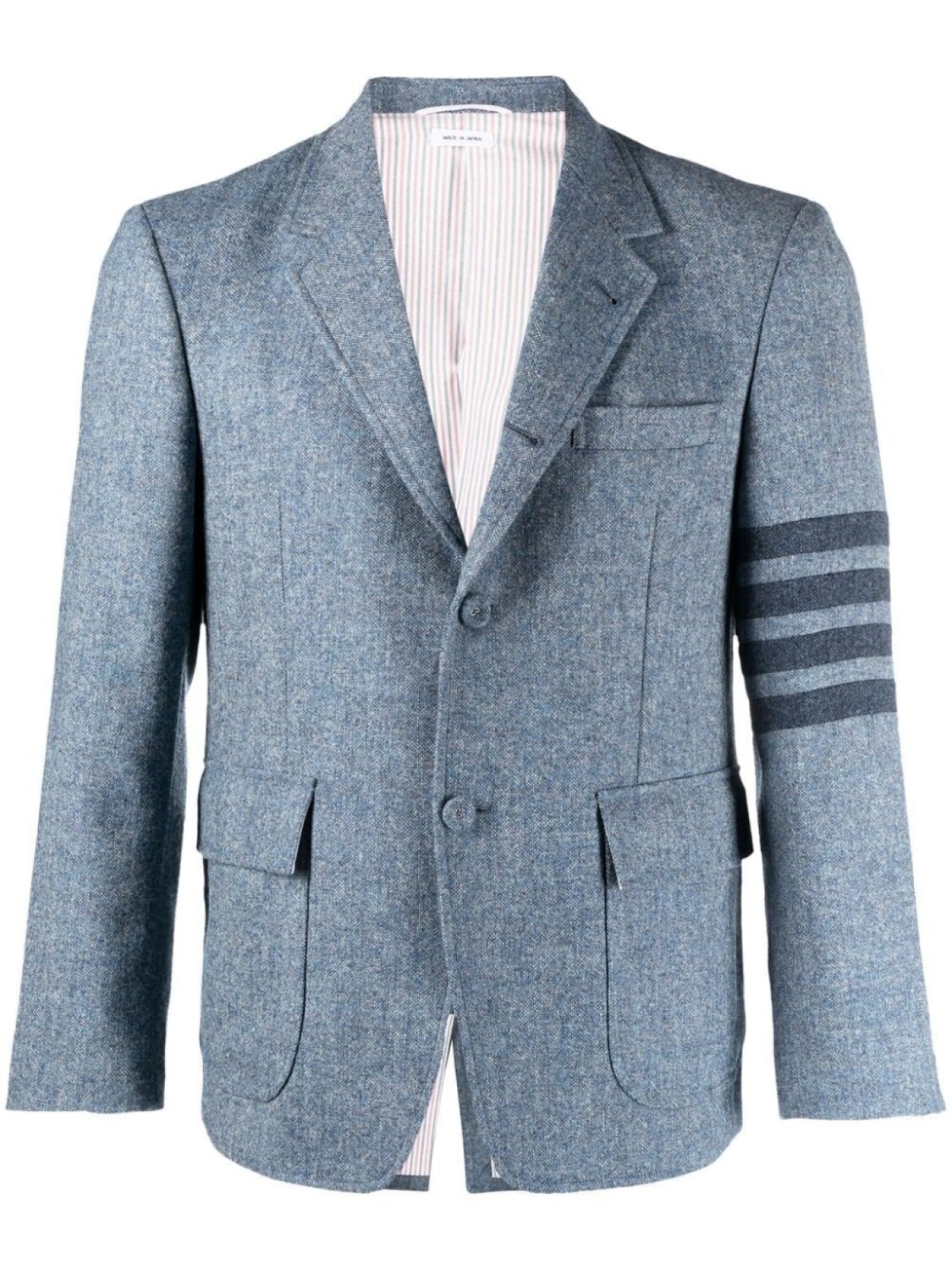 

Однобортный пиджак с полосками Thom Browne, синий