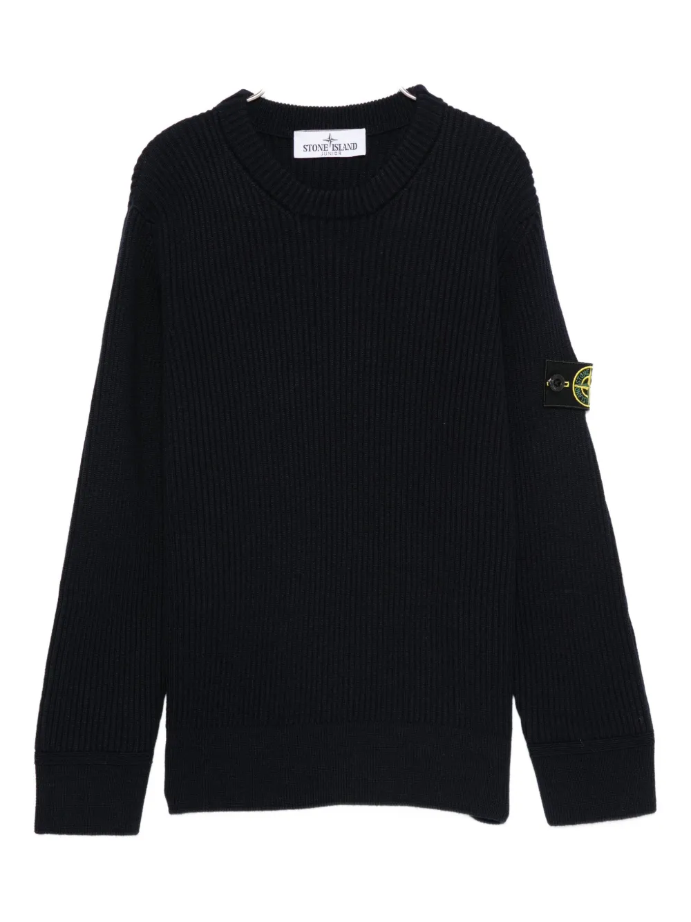 

Вязаный свитер с нашивкой-логотипом Stone Island Junior, черный