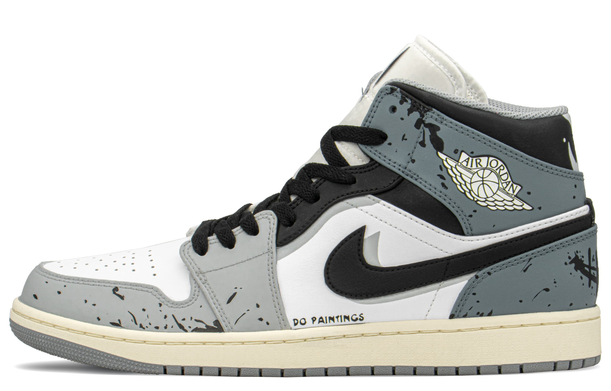 

Кроссовки Air Jordan 1 Vintage Basketball Shoes Men Mid-Top Gray Blue, серый/белый